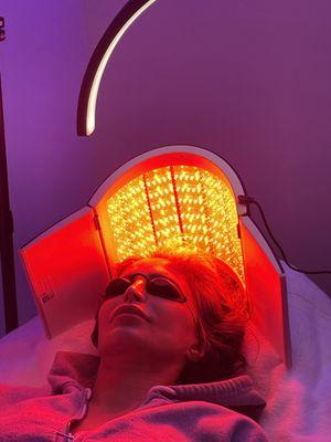 Hydrafacial Keravive scalp treatment, the final step followed by head scalp massage.