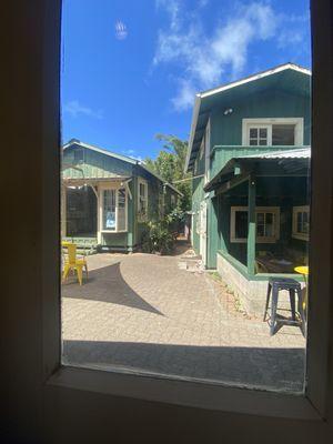 View from inside the cafe