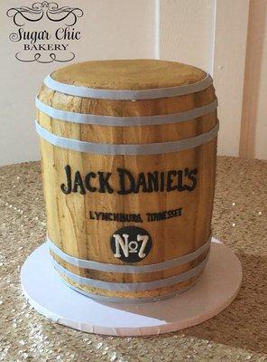 3D Buttercream Jack Daniel's barrel cake