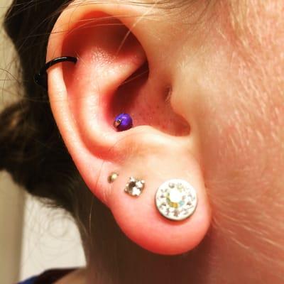 My helix and conch done by Aaron. Love these!