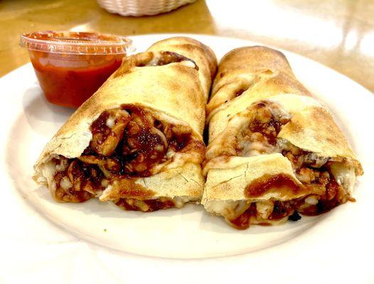 BBQ Chicken Stromboli (not on menu but ask for it!)