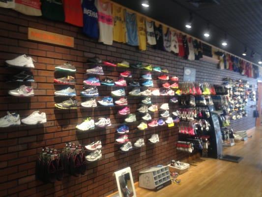 Sayville Running Company shoe wall