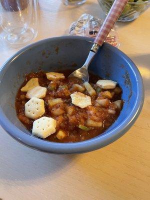 Gazpacho with oyster crackers