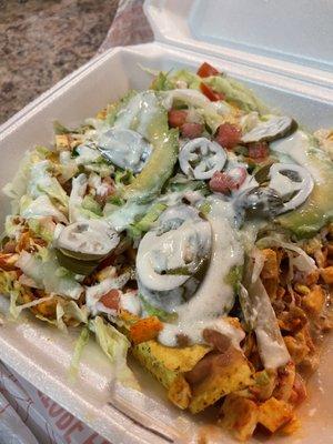 Chicken nachos - not a fan of the chicken but nachos good!