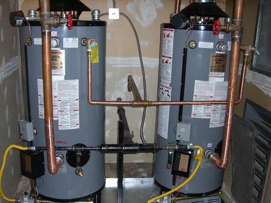 Hot water tank installation as well as repair