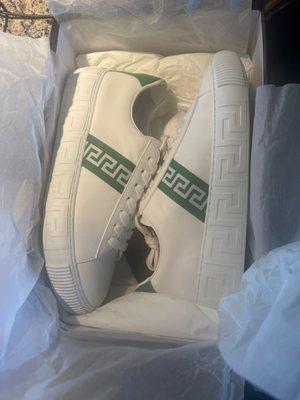 Green/White Greca shoes