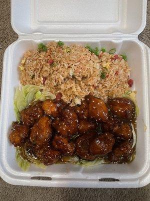 Sesame Chicken With Pork Fried Rice