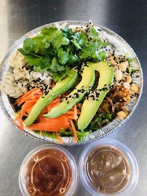 Chicken salad bowl add avocado