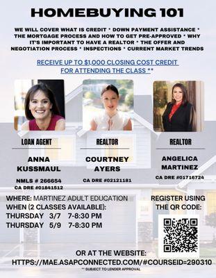 Homebuying 101 with AMP Real Estate & Staging at the Martinez Adult School