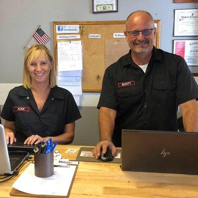 The owners of In & Out Lube and Auto Repair, Scott and Kim Miller