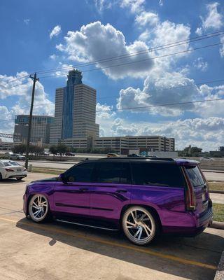 Chrome Purple Wrapped 2016 Cadillac Escalade