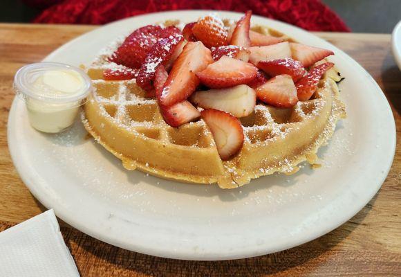 Fresh Strawberry Waffle, requested no whipped cream