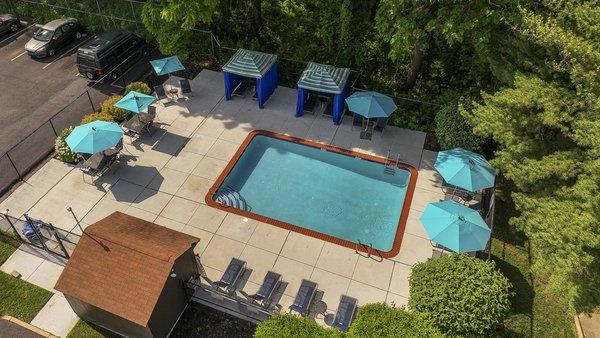 Aerial view of the pool