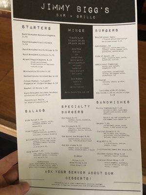 Current Menu