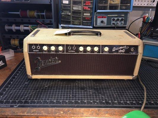 1961 Fender Bassman, replaced power cord and standby switch