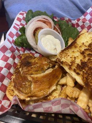 Grilled Chicken Breast and Fries.