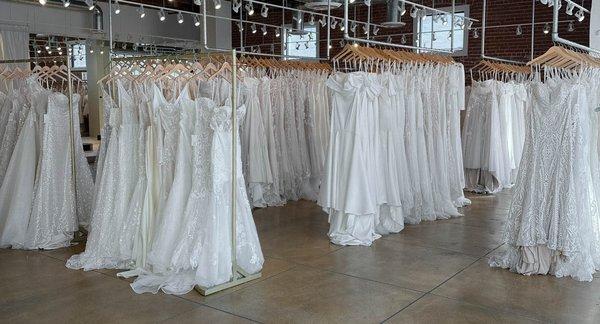 Come prepared with your favorite silhouettes in mind as you browse our large collection of wedding dresses.