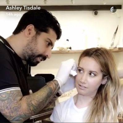 Sean David Roth piercing Ashley Tisdale!