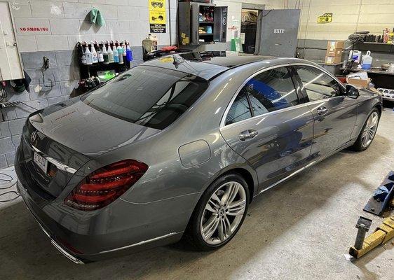 Full detail with a Paint Correction & 9 year Ceramic Coating on this mercedes S560