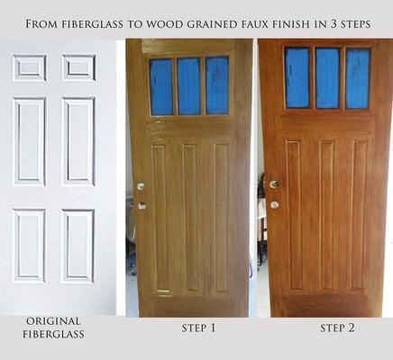 Fiber Glass Door, Finished to look like wood