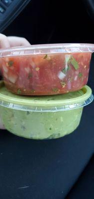 8oz salsa,  8oz guac