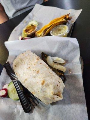 California burrito and crispy cheesy birria taco