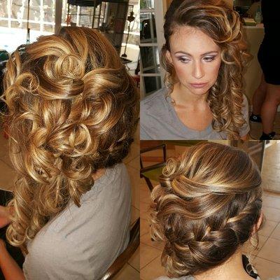 Up Do Braid On Side with Curls