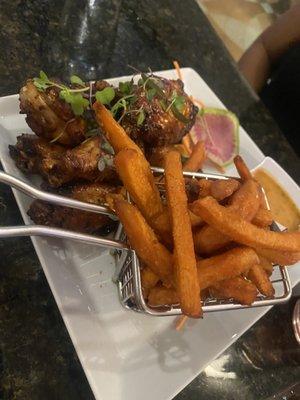 Wings and Sweet potato fries