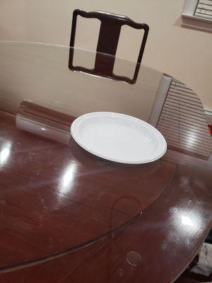 Custom size racetrack oval glass tabletop