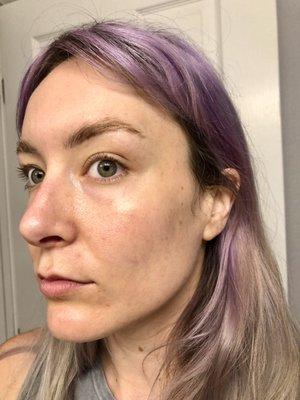 ~3 weeks after lamination with no makeup