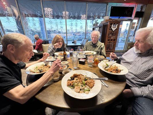 All of us and great food 5 pieces Dynamite Shrimp