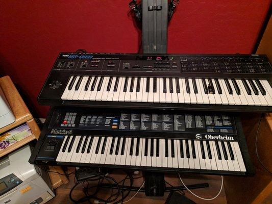 Korg DW8000 and Oberheim Matrix 6 restored by Buzz Technical in Peoria, AZ