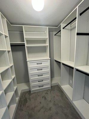 Custom Walk In Closet California Closets San Diego in White