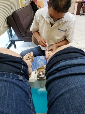 Quick pedicure to start the day!