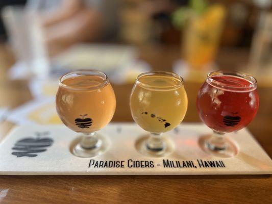 Flight is 3 ciders