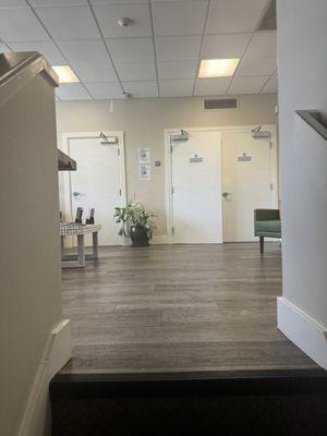 Leads to the waiting room for both surgery & skincare