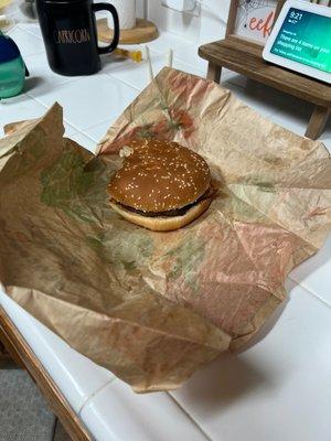 Regular bacon whopper with cheese