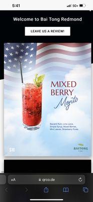 The mixed berry mojito was so good!