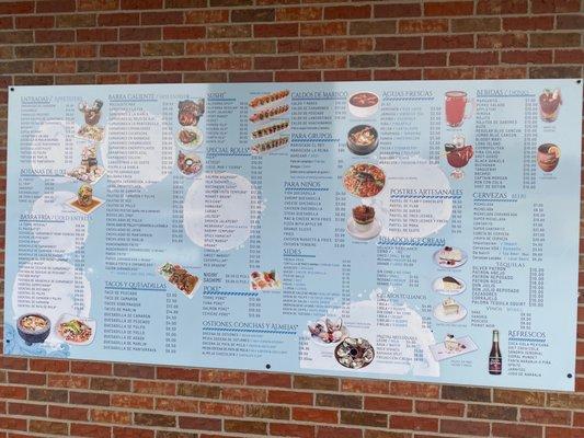 Outdoor menu