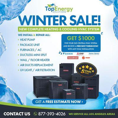 Winter Sale!

We Service & install in All Los Angeles Areas 
Next Day Installation  - Reliable Service! 
-  We install all Major  brands