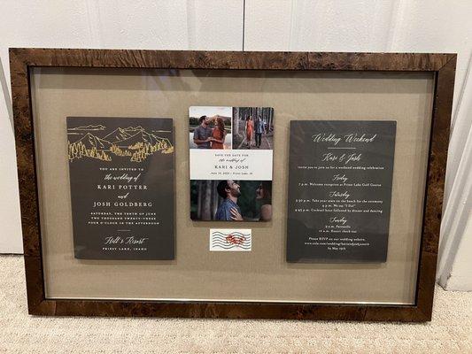 Framed invitation