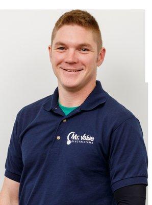 One of our talented Certified Electricians! Cole Jones