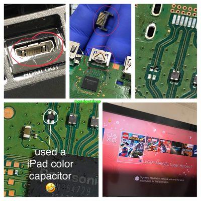 Sony PlayStation HDMI port repair done the same day! #microsoldering #soldering