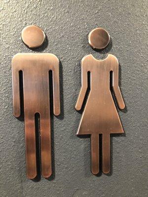 Gender Neutral Bathrooms - just like home!  Each stall is private