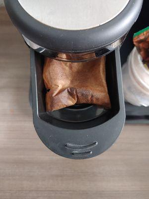 Old coffee pod left in coffee machine