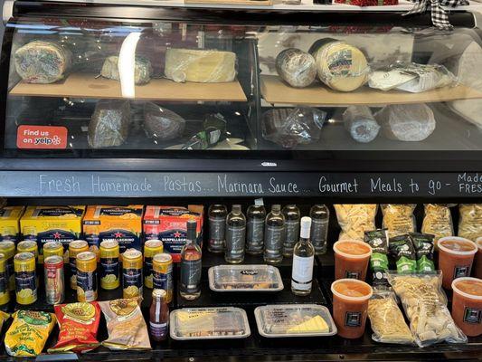 Deli with desserts fresh pasta and marinara and meals to go