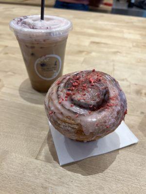 Raspberry Croissant and The Dua Lipa latte