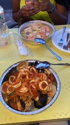 Zuppa di Mare and Shrimp Scampi