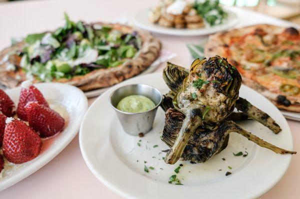 Grilled Artichoke with Pesto Aioli