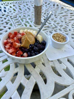 Berry Bowl with granola on the side.